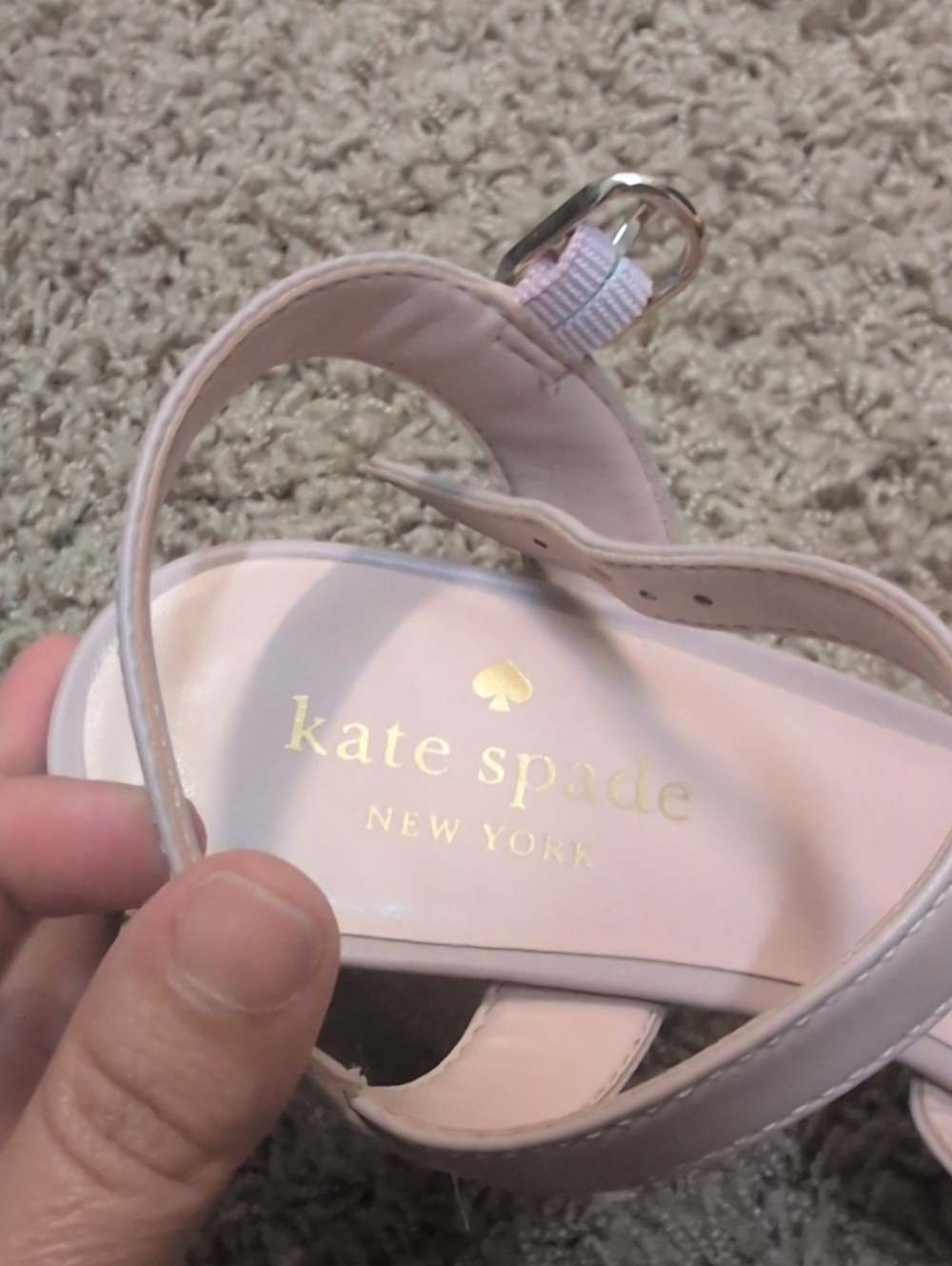 Kate Spade Blush Leather Block Heel Sandals - Picture 4 of 5